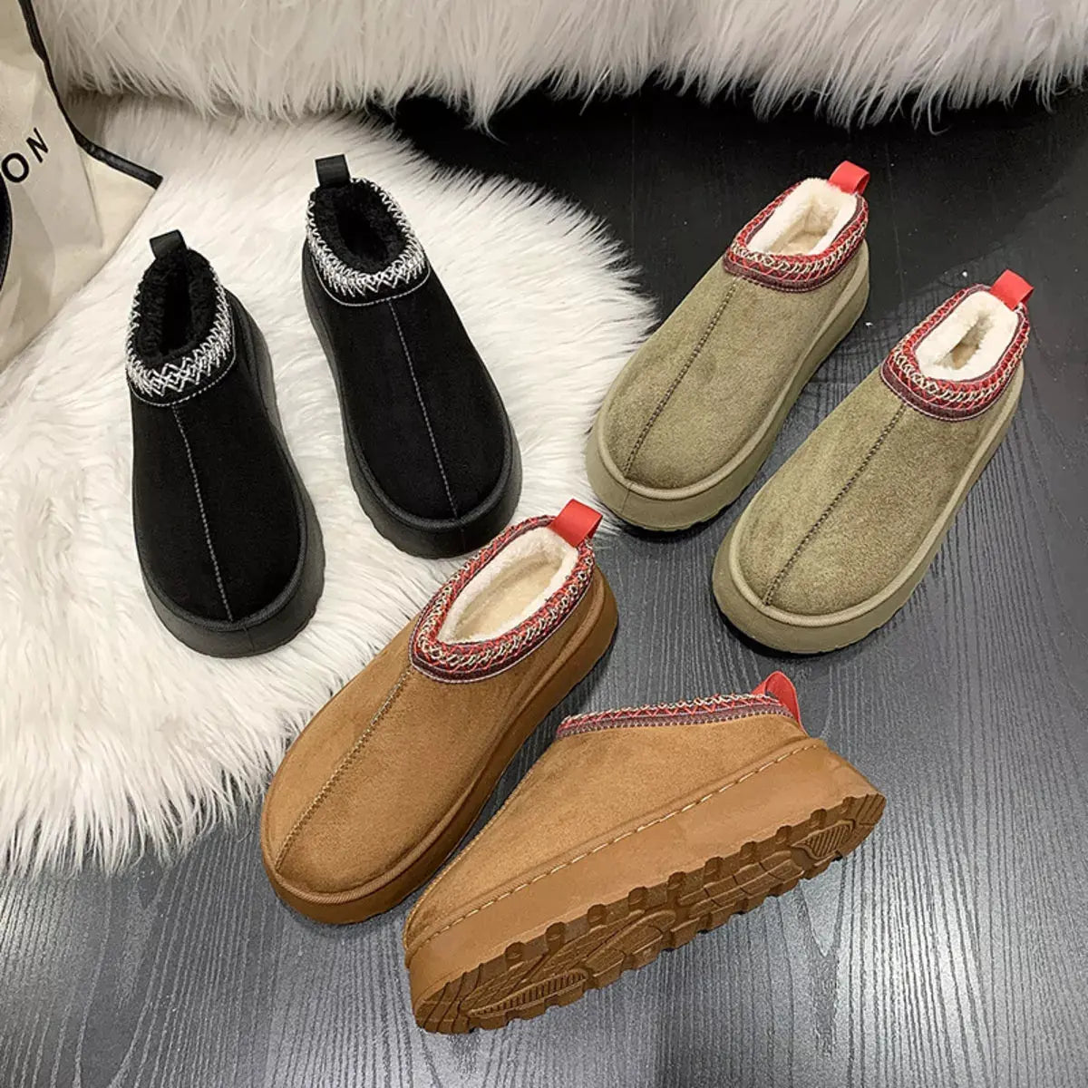 Round Toe Platform Slip-Ons by Partner Label