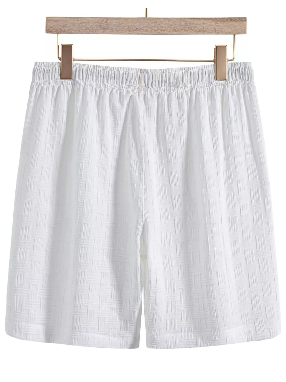 Men's Textured Drawstring Shorts by Trendsi