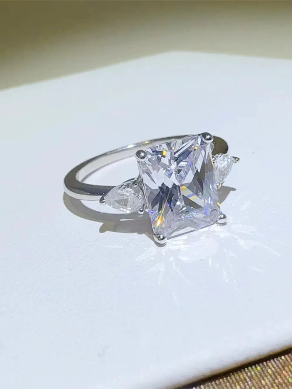 3 Carat Moissanite 925 Sterling Silver Square Shape Ring by Partner Label