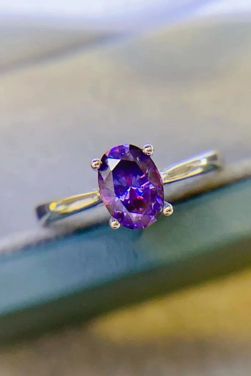 1 Carat Moissanite 4-Prong Solitaire Ring by Partner Label