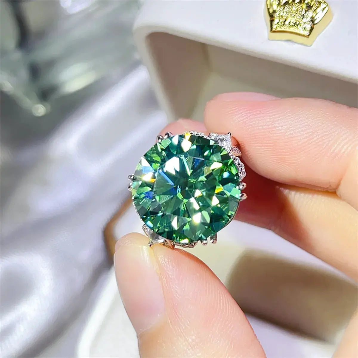 10 Carat Moissanite 925 Sterling Silver Ring by Partner Label