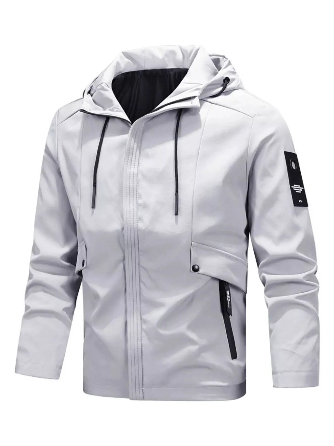 Men's Plus Size Casual Hooded Windproof Jacket by Partner Label