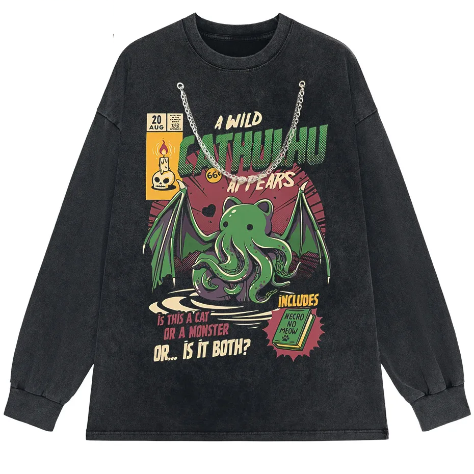 Cthulhu Graphic T-Shirt Men Short Sleeve Summer Tee by Vimost Shop