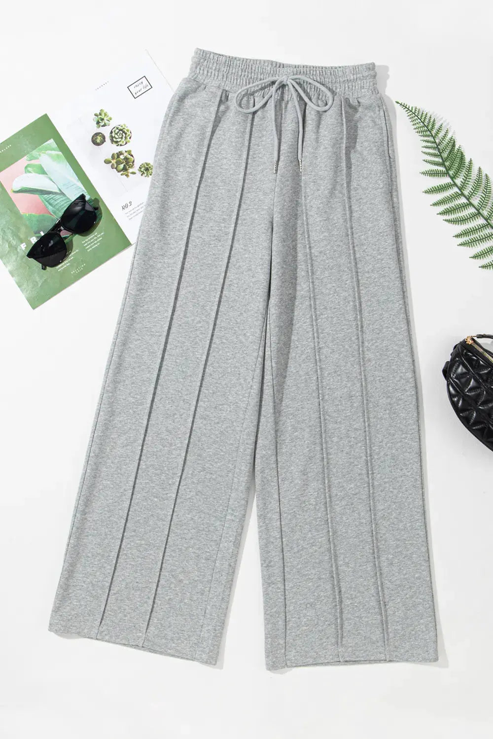 Drawstring Wide Leg Active Pants by Partner Label