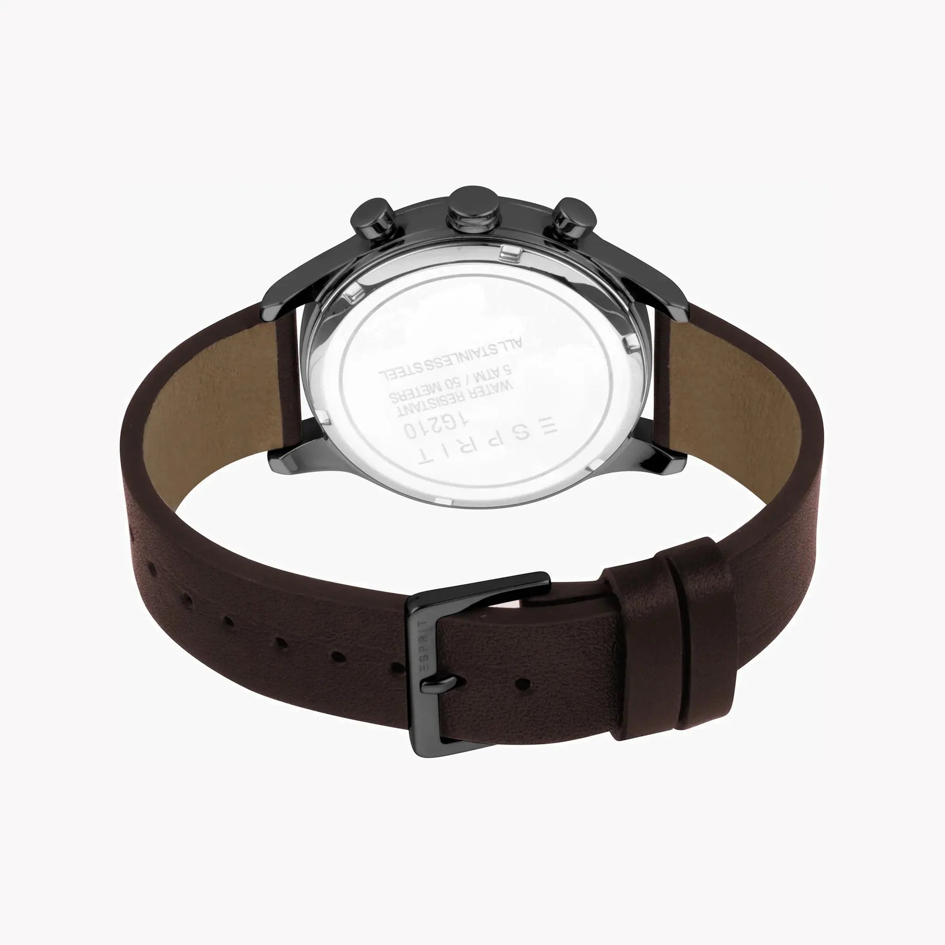 Esprit Men's Brown Leather Watch, Black Dial | Egs003116b by ESPRIT