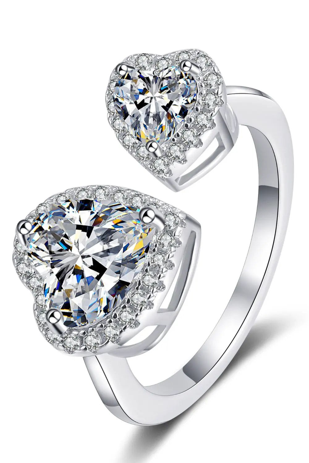 Heart-Shape Moissanite Open Ring by Partner Label