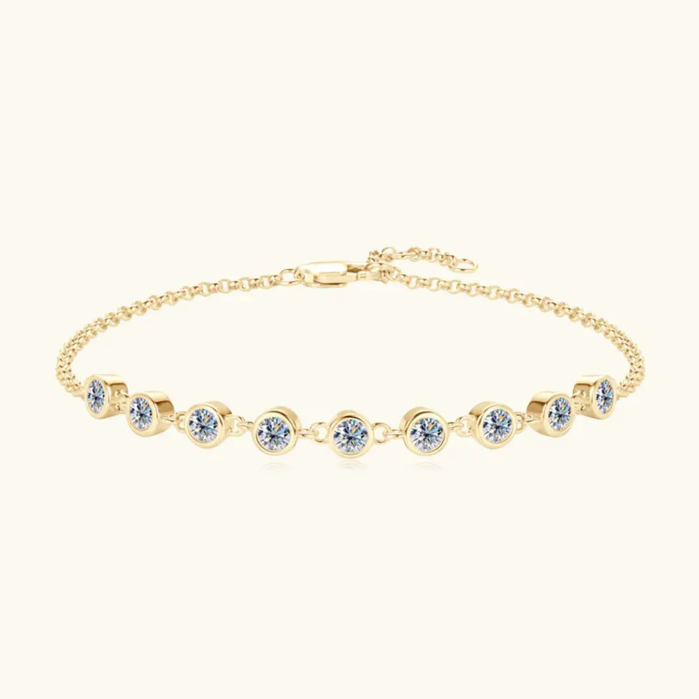 Inlaid Moissanite 925 Sterling Silver Bracelet by Partner Label