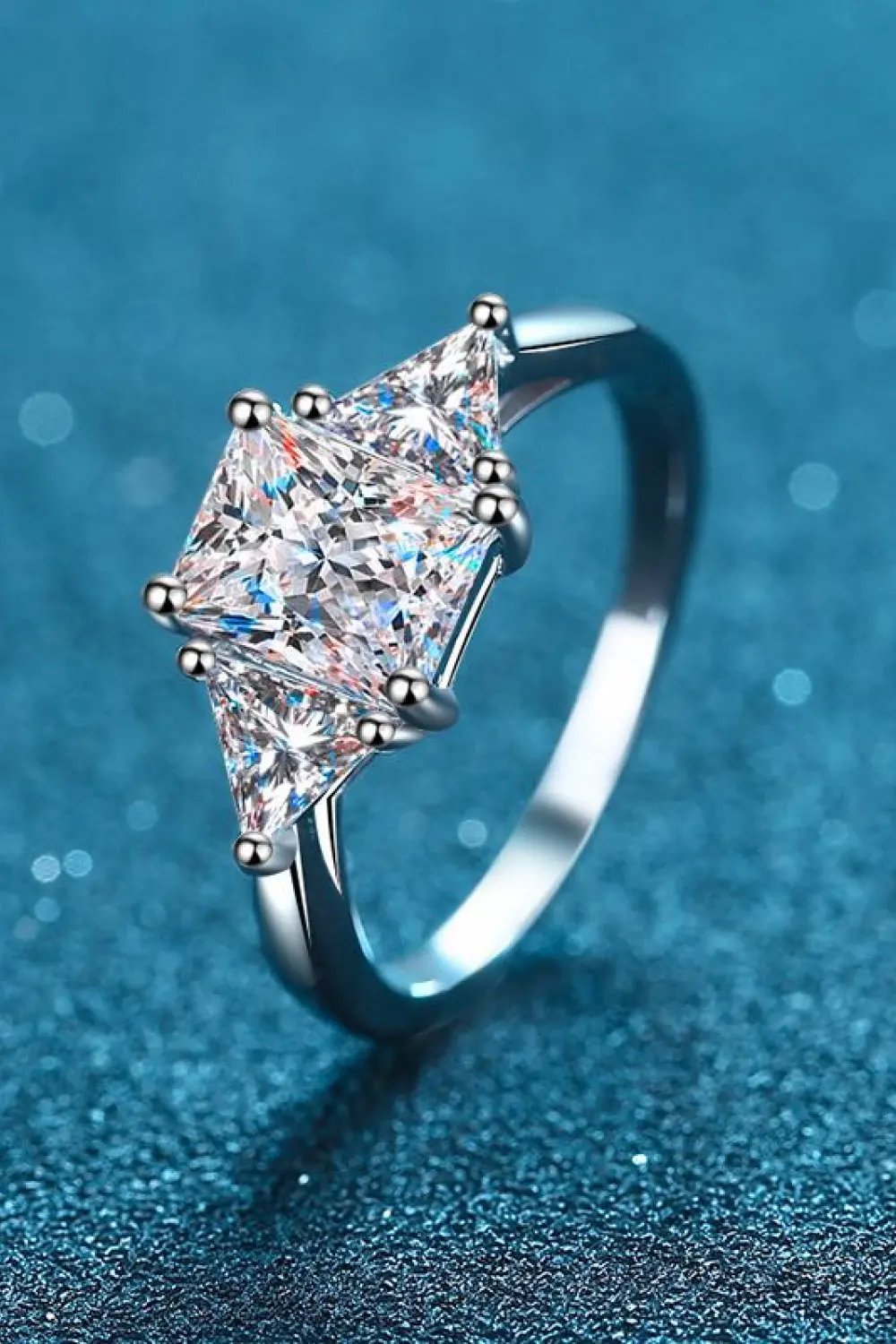 3 Carat Moissanite 925 Sterling Silver Rhodium-Plated Ring by Partner Label