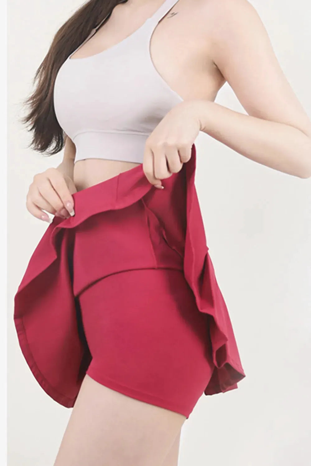 High Waist Pleated Active Skort by Partner Label