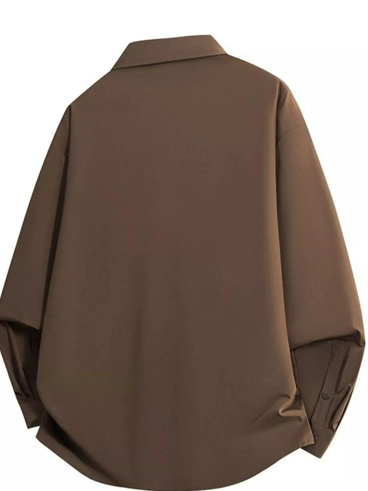 Men's Full Size Snap Down Long Sleeve Shacket Plus Size by Trendsi