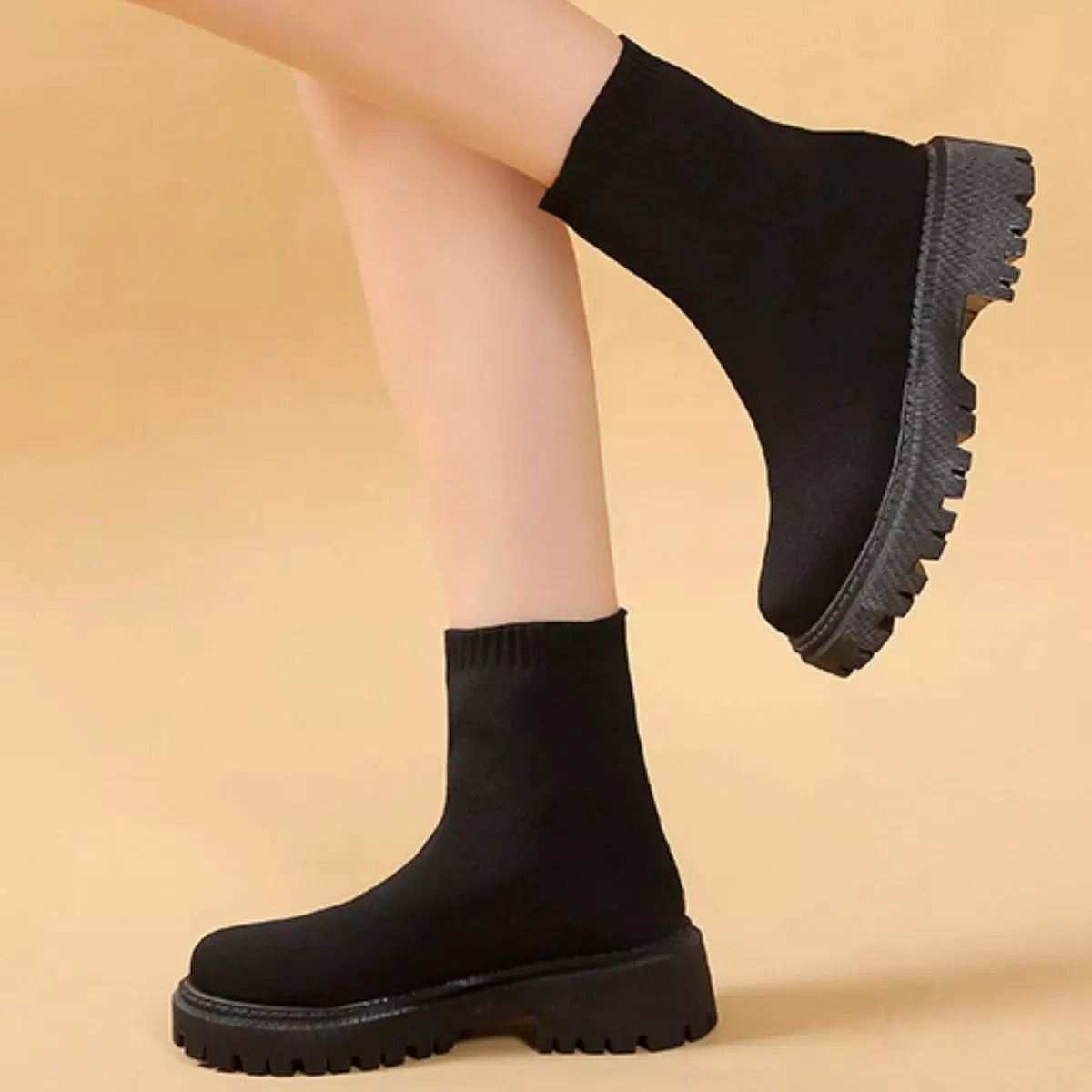 Round Toe Block Heels Boots by Partner Label