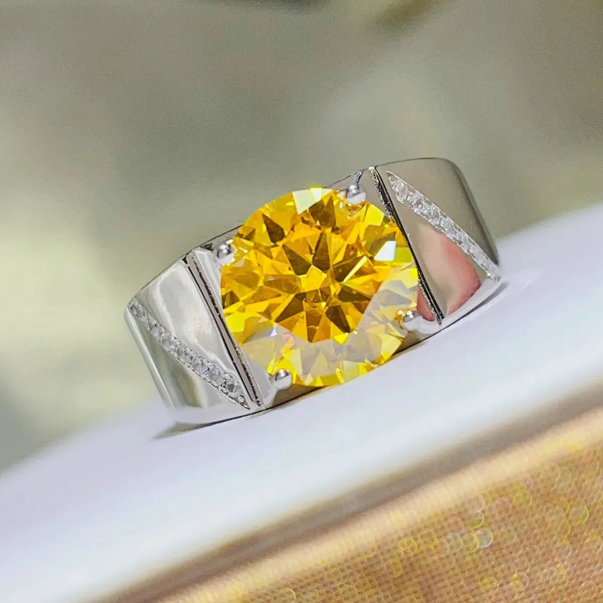 5 Carat Moissanite 925 Sterling Silver Ring by Partner Label