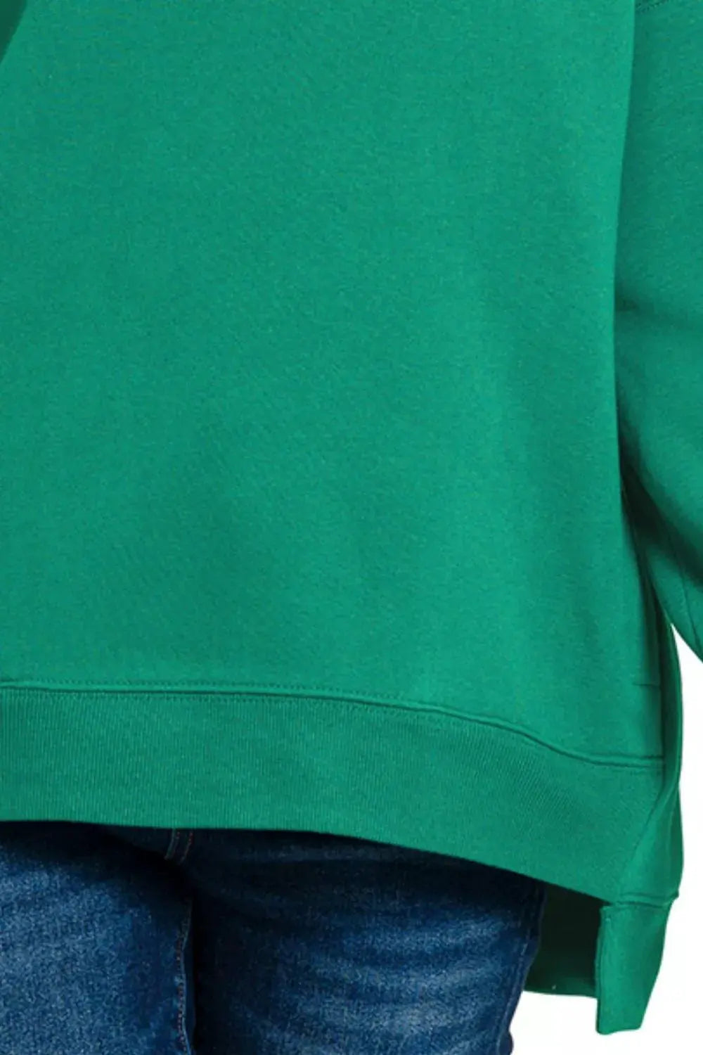 Zenana Fleece Hi-low Boyfriend Sweatshirts with Pockets by Zenana