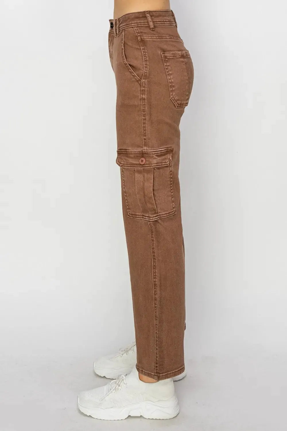 Risen Full Size High Rise Cargo Jeans by RISEN