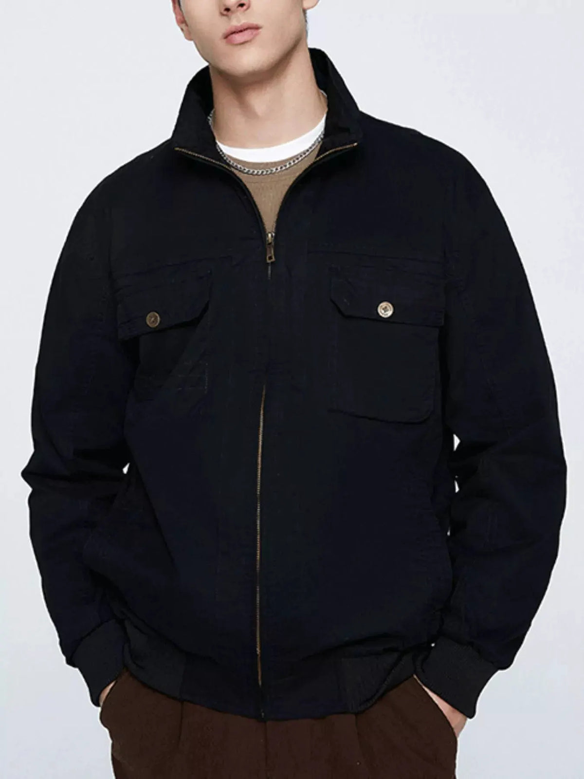 Men's Plus Size Casual Lightweight Zip-Up Jacket by Partner Label