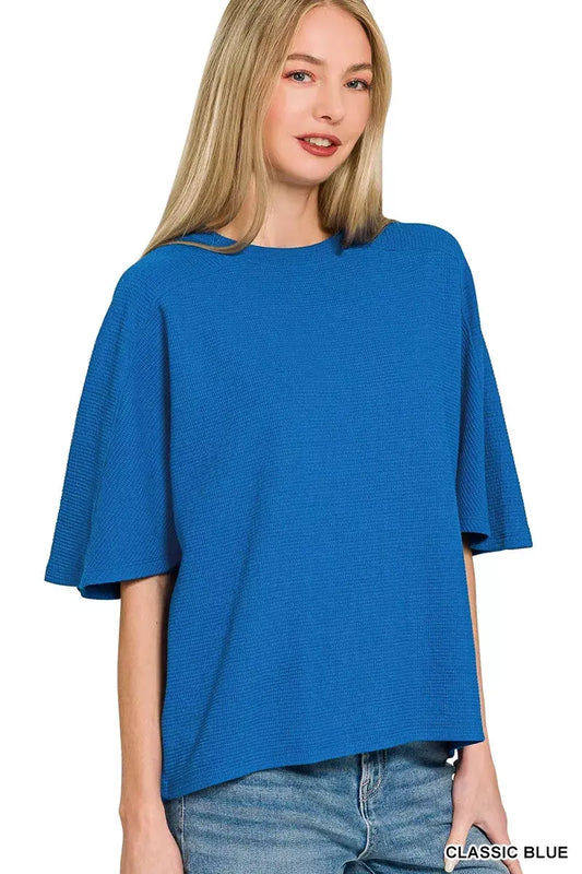 Zenana Double Knit Short Sleeve Top by Zenana