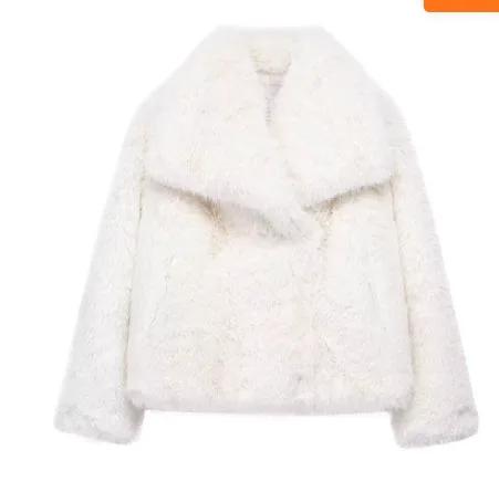 Winter Plush Coat Fashion Warm Thicken Fluffy Lapel Jacket Outwear Casual Long Sleeve Tops Womens Clothing by Maiden-Art