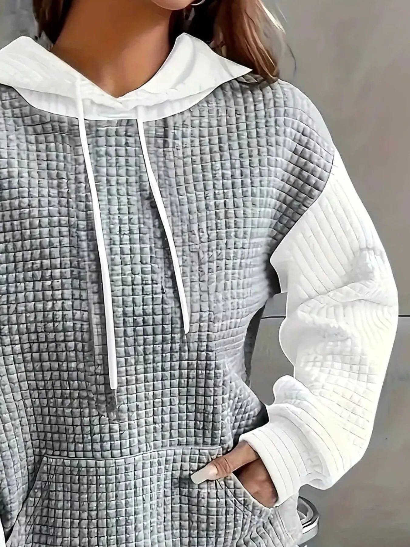 Full Size Textured Kangaroo Pocket Hoodie Plus Size | Partner Labels Selection by Partner Label
