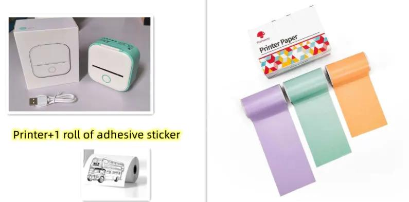 Portable Mini Thermal Label Printer Home Photo Printer Student Wrong Question Printer Bluetooth-compatible Mini Label Printer Price Tag by Maiden-Art
