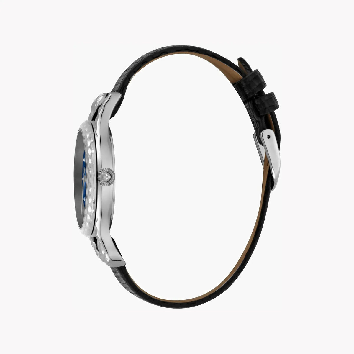 Just Cavalli Women's Black Leather Watch, Blue Dial | Jc1l125l0015 by JUST CAVALLI