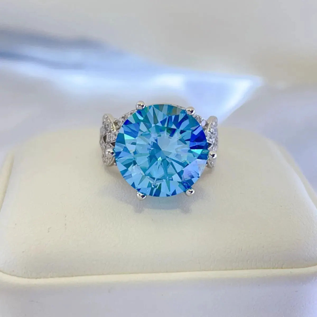 10 Carat Moissanite 925 Sterling Silver Ring by Partner Label