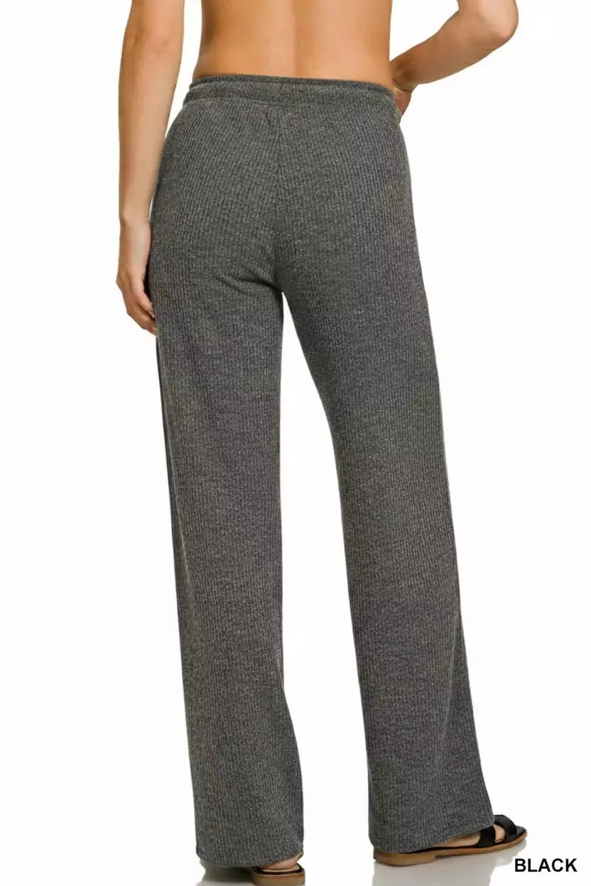 Zenana Ribbed Drawstring Lounge Pants by Zenana
