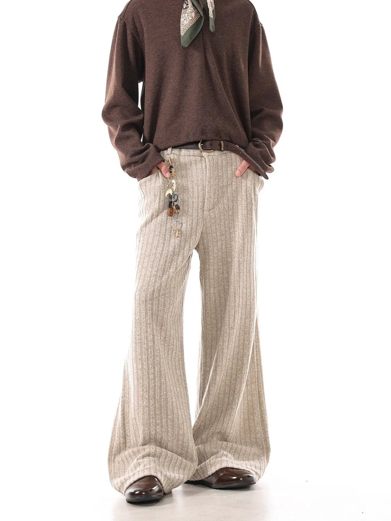 Men's Plus Size Ribbed Knit Loose Fit Pants by Partner Label