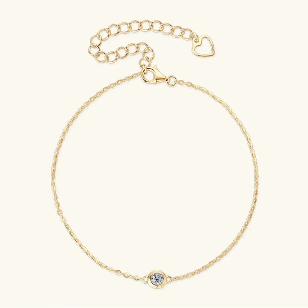 Inlaid Moissanite 925 Sterling Silver Bracelet by Partner Label