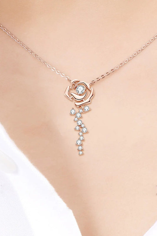 925 Sterling Silver 18K Rose Gold-Plated Pendant Necklace by Partner Label