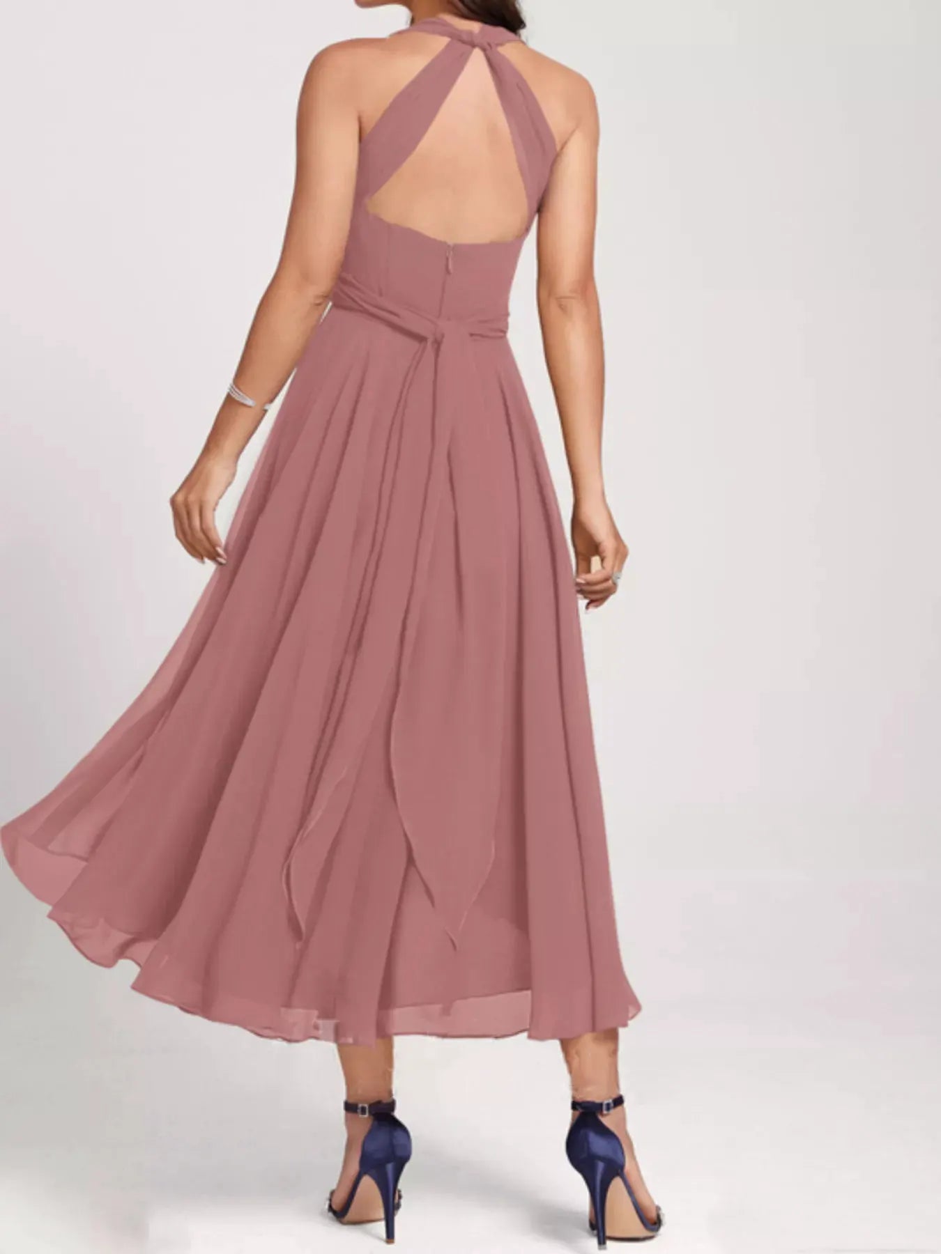 Ruched A-Line Midi Dress by Partner Label