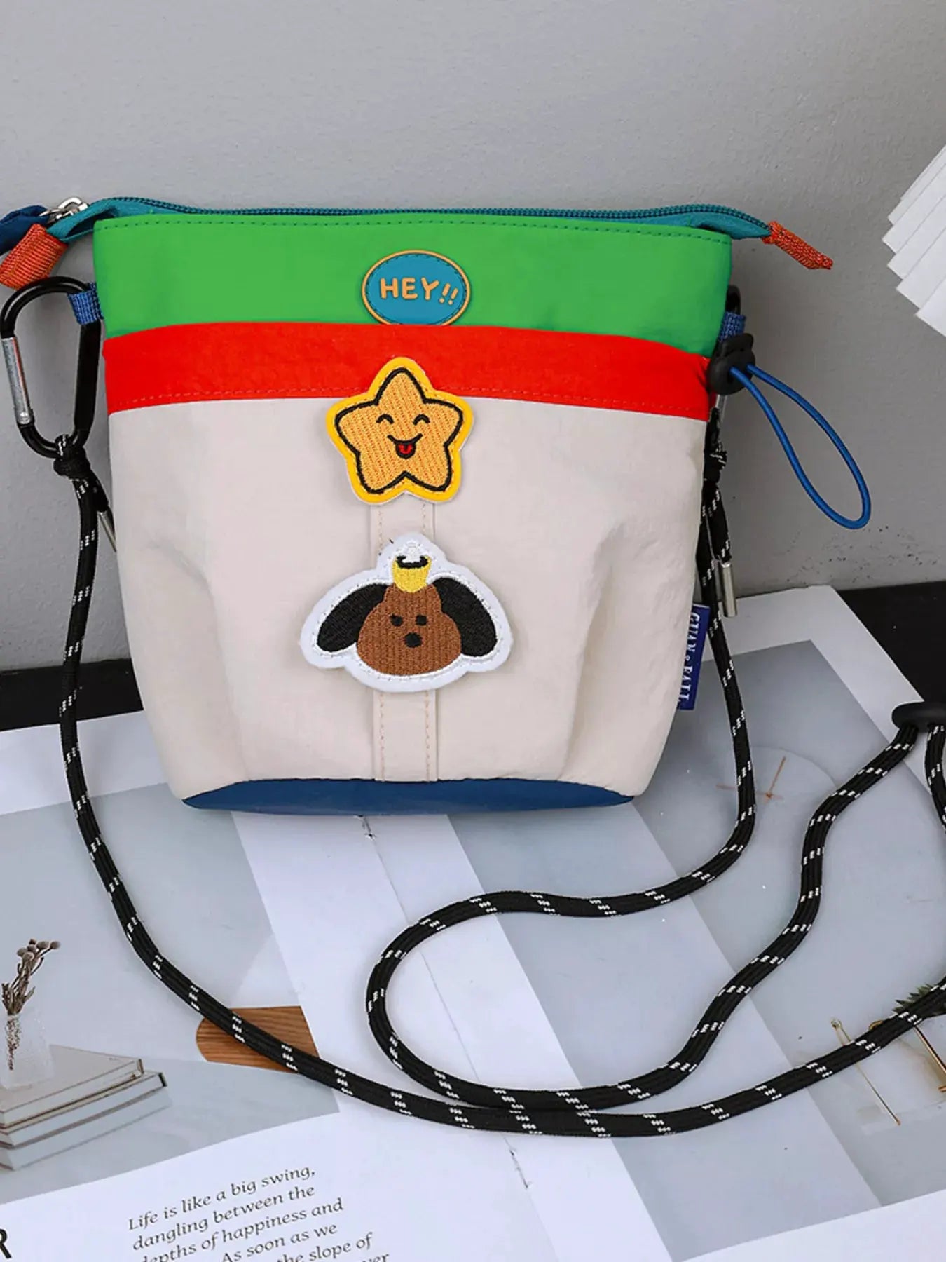 Waterproof Contrast Cartoon Crossbody Bag by Partner Label