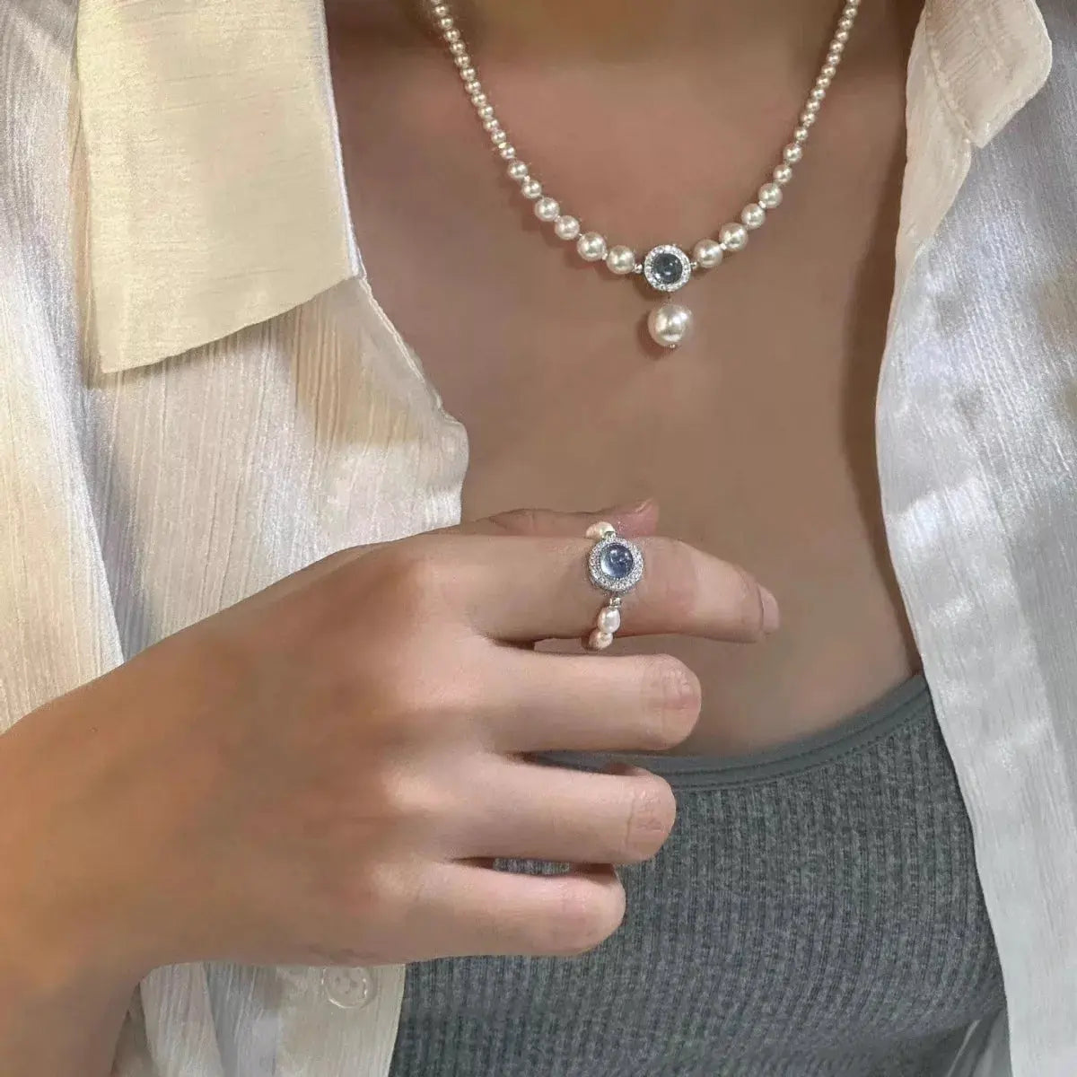 925 Sterling Silver Pearl Necklace by Partner Labels