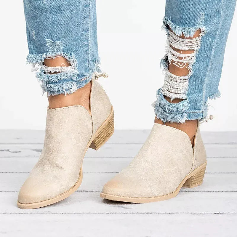 Point Toe Block Heels Boots by Partner Label