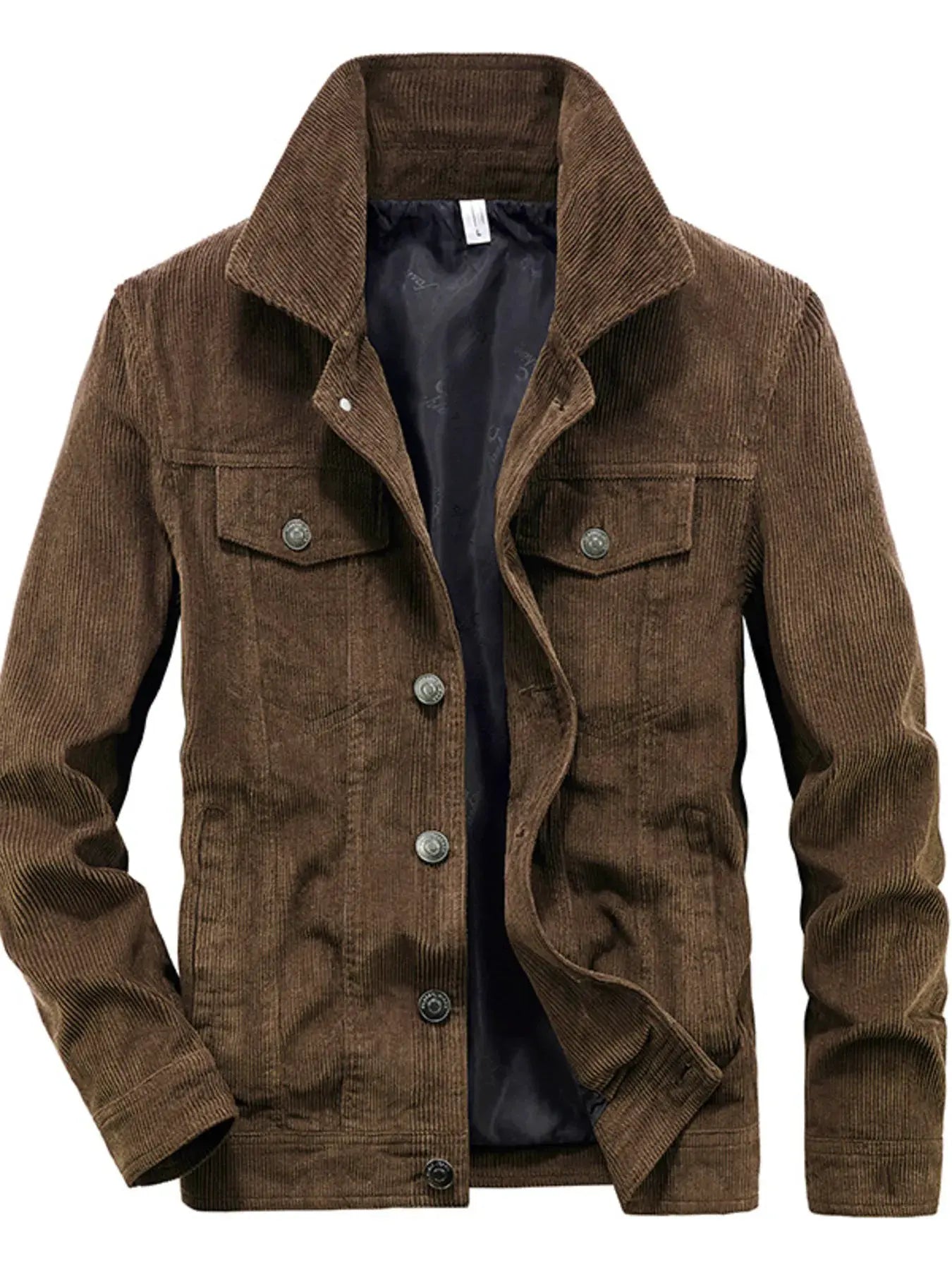 Men’s Plus Size Classic Corduroy Button‑Down Jacket | Partner Labels Selection by Partner Label