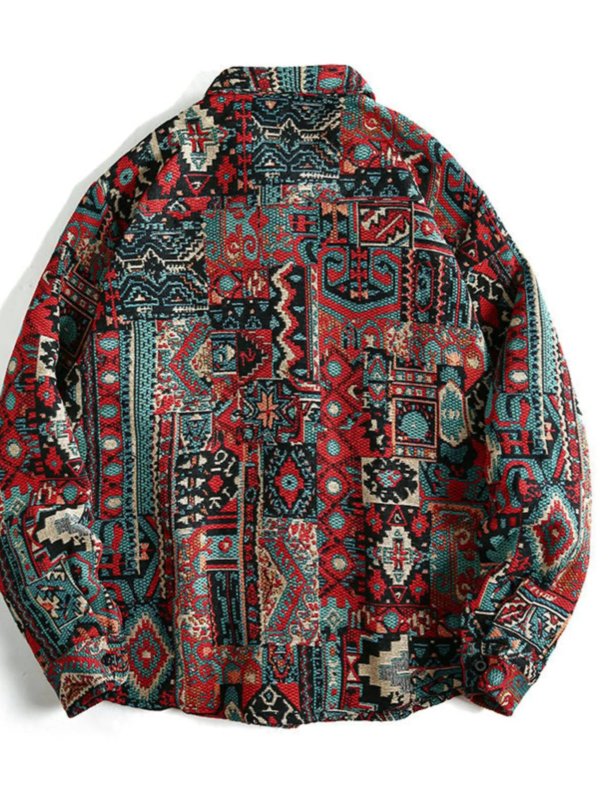 Men's Geometric Button Up Shacket by Trendsi