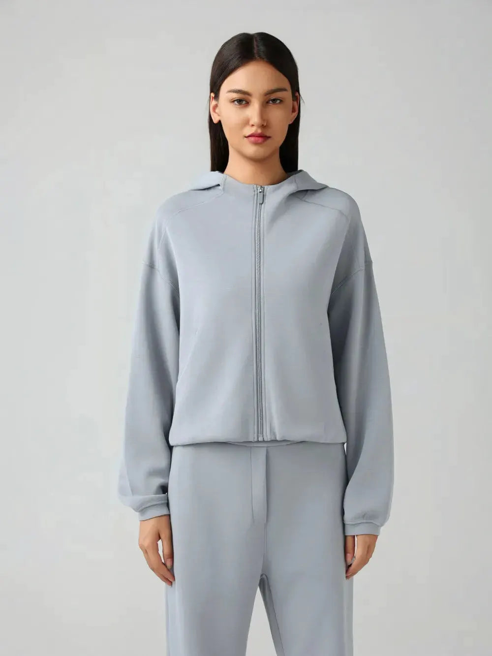 Millennia Zip Up Dropped Shouder Active Hooded by Millennia