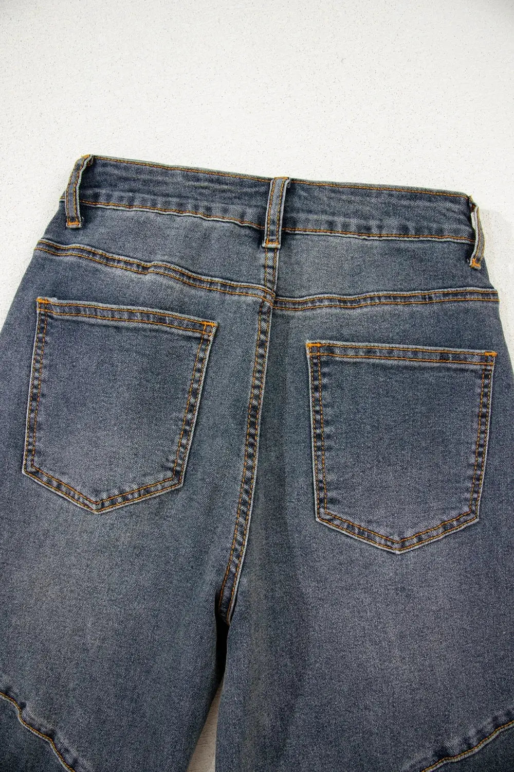 Exposed Stitching Loose Straight High Waist Jeans by Partner Label
