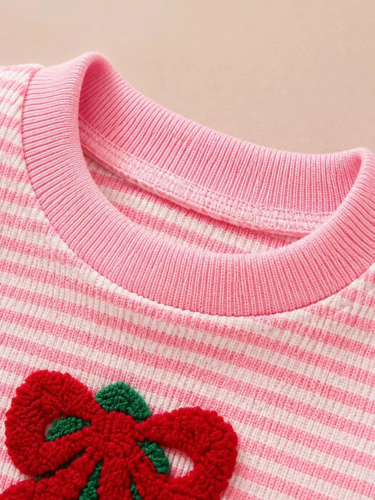 Children's Striped Christmas Tree Ruffle Pajama Set by Trendsi