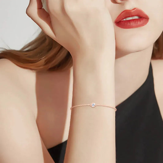 Inlaid Moissanite 925 Sterling Silver Bracelet by Partner Label