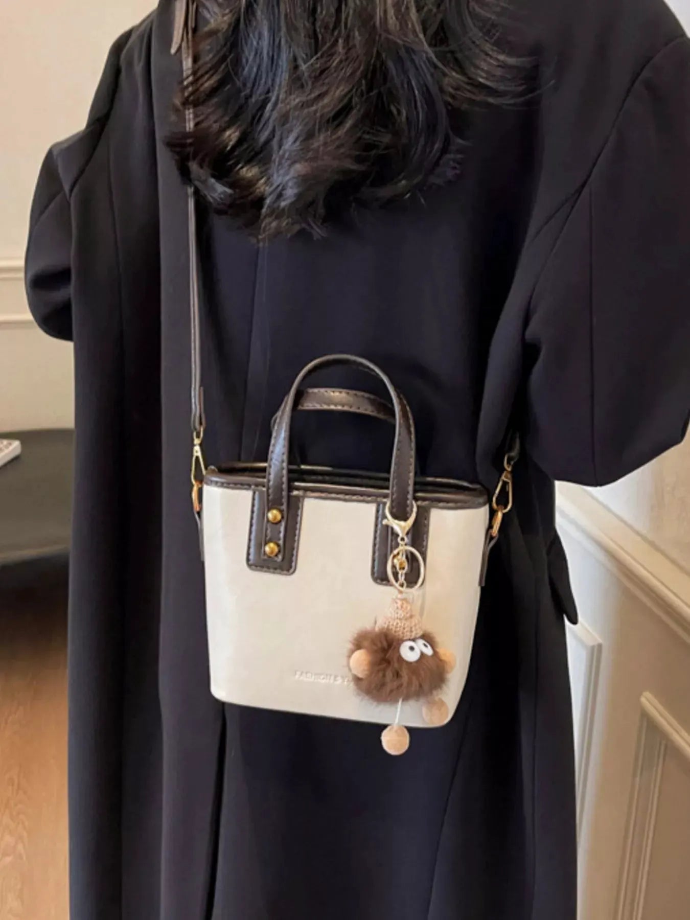Leather Crossbody Bag with Charm by Partner Label