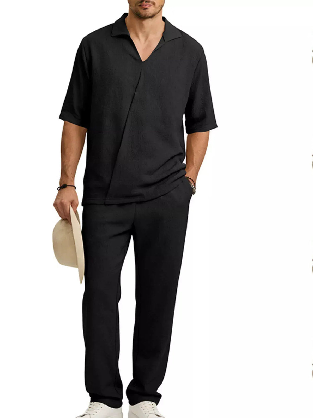 Men's Full Size Half Sleeve Top and Pants Set Plus Size by Trendsi