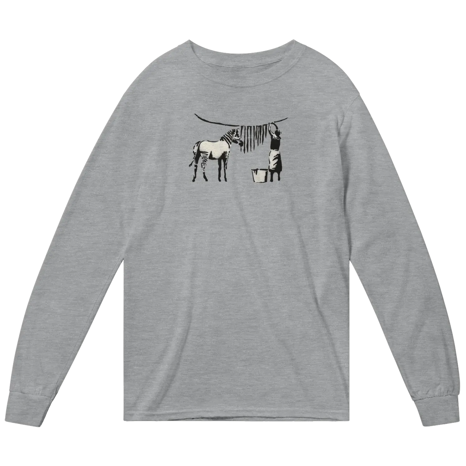 Banksy Zebra Stripes Artwork Long Sleeve Shirt by Art-O-Rama Shop