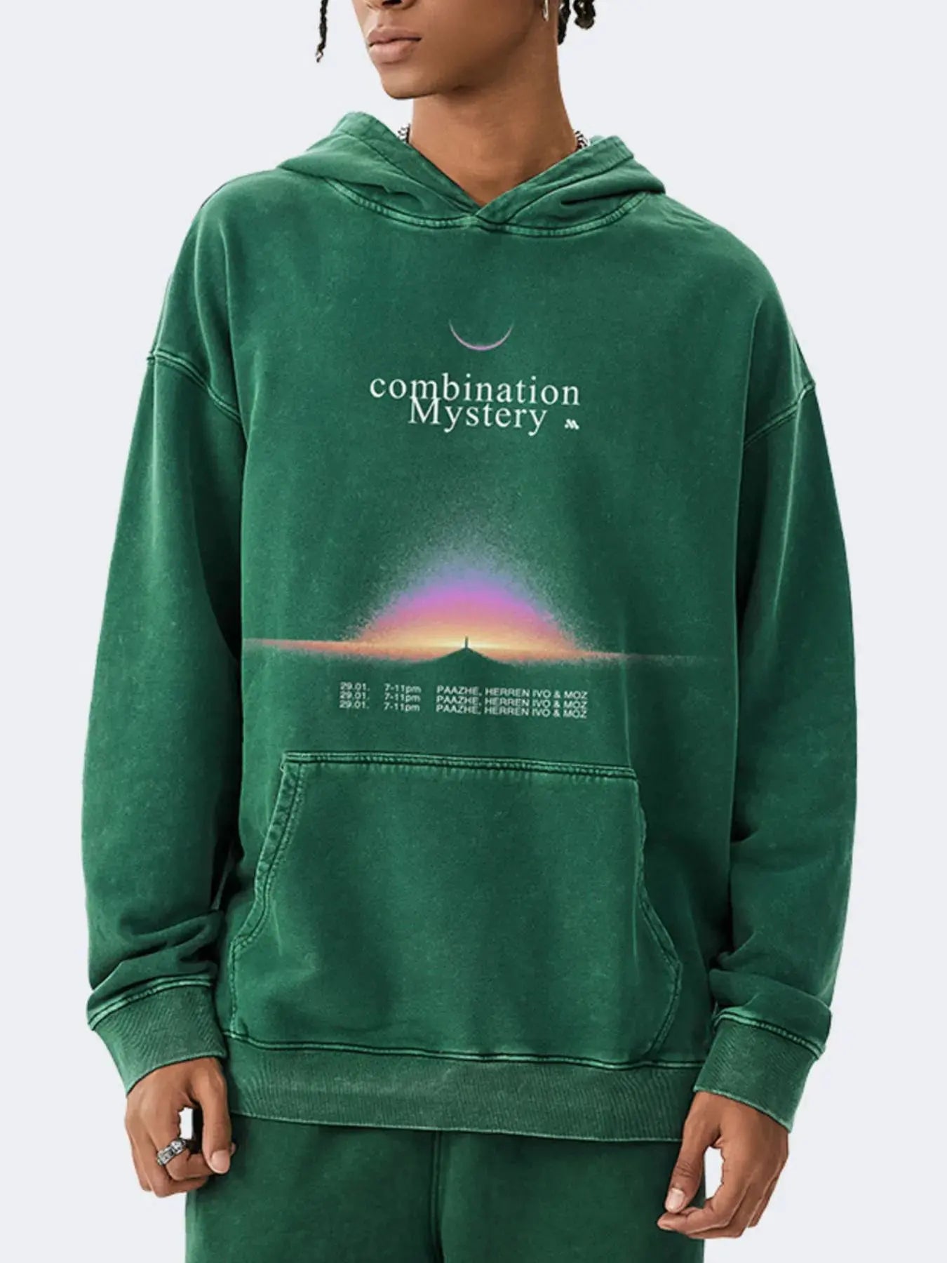 Men's Graphic Dropped Shoulder Hoodie by Trendsi