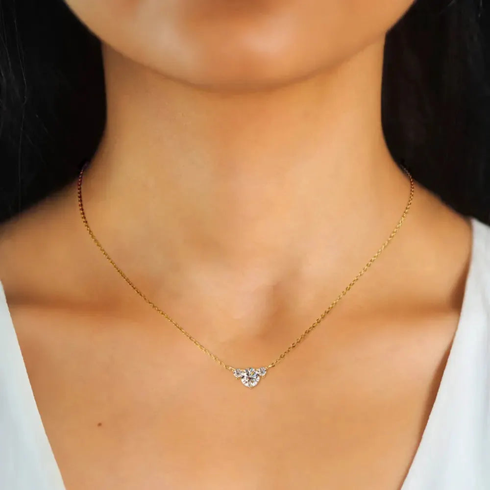 1.2 Carat Moissanite 925 Sterling Silver Necklace by Partner Label