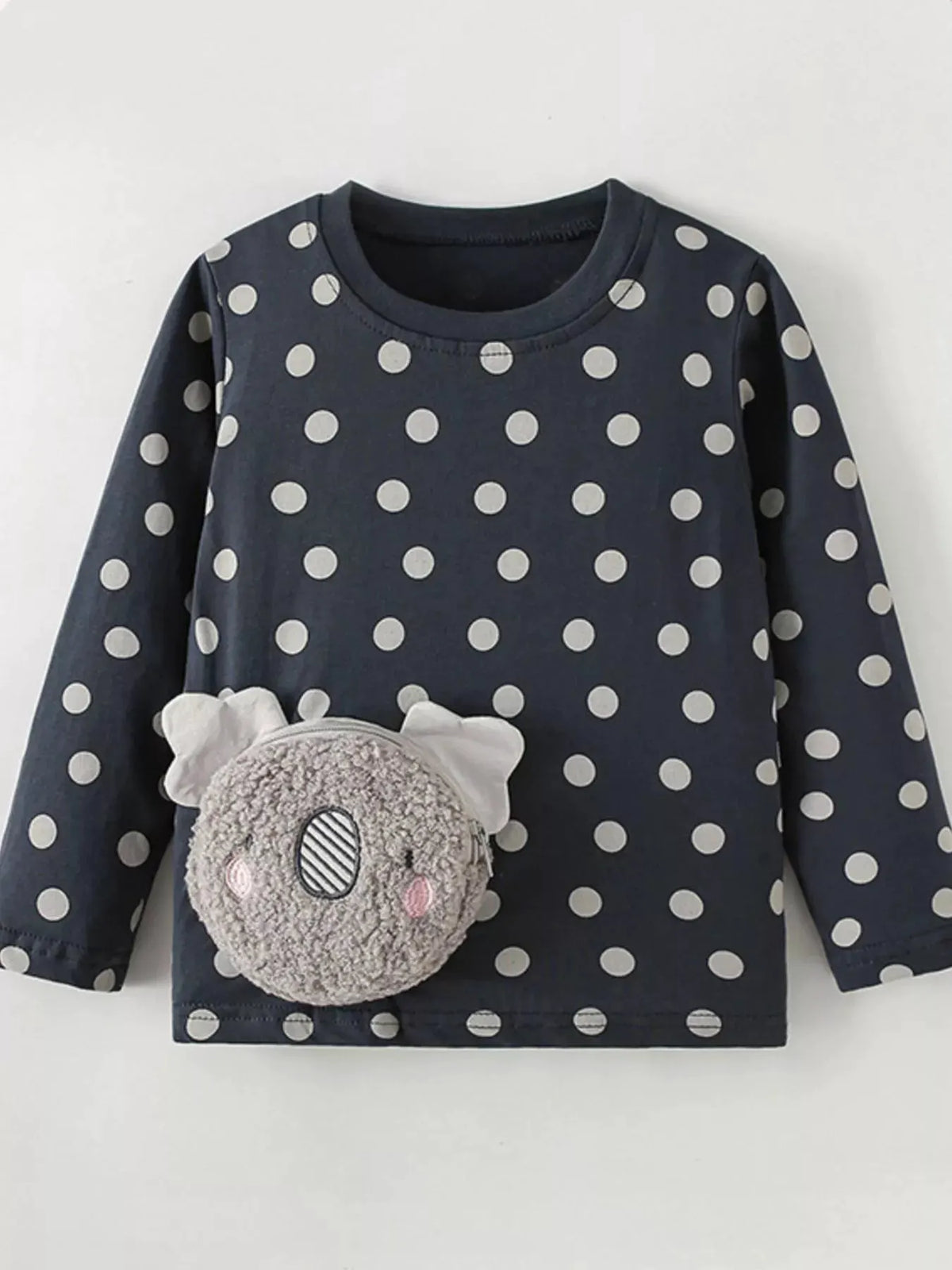 Children's Koala Plush Pocket Polka Dot T-Shirt by Trendsi