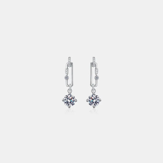 2 Carat Moissanite 925 Sterling Silver Earrings by Partner Label