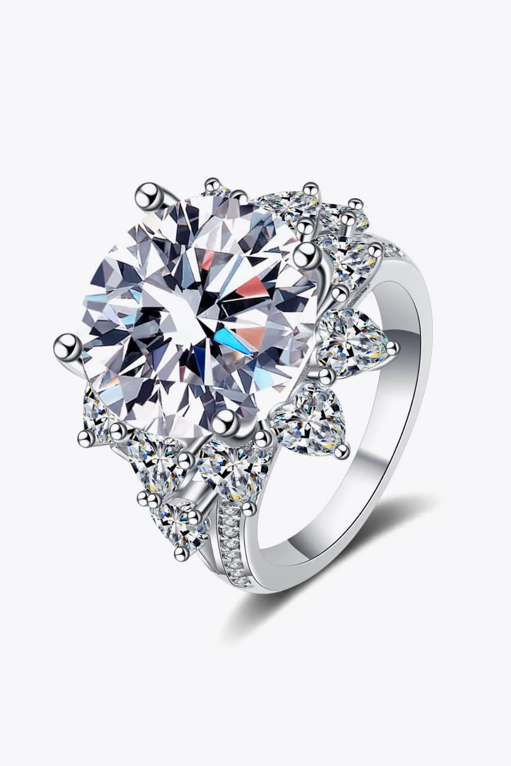 10 Carat Moissanite Flower-Shaped Ring by Partner Label