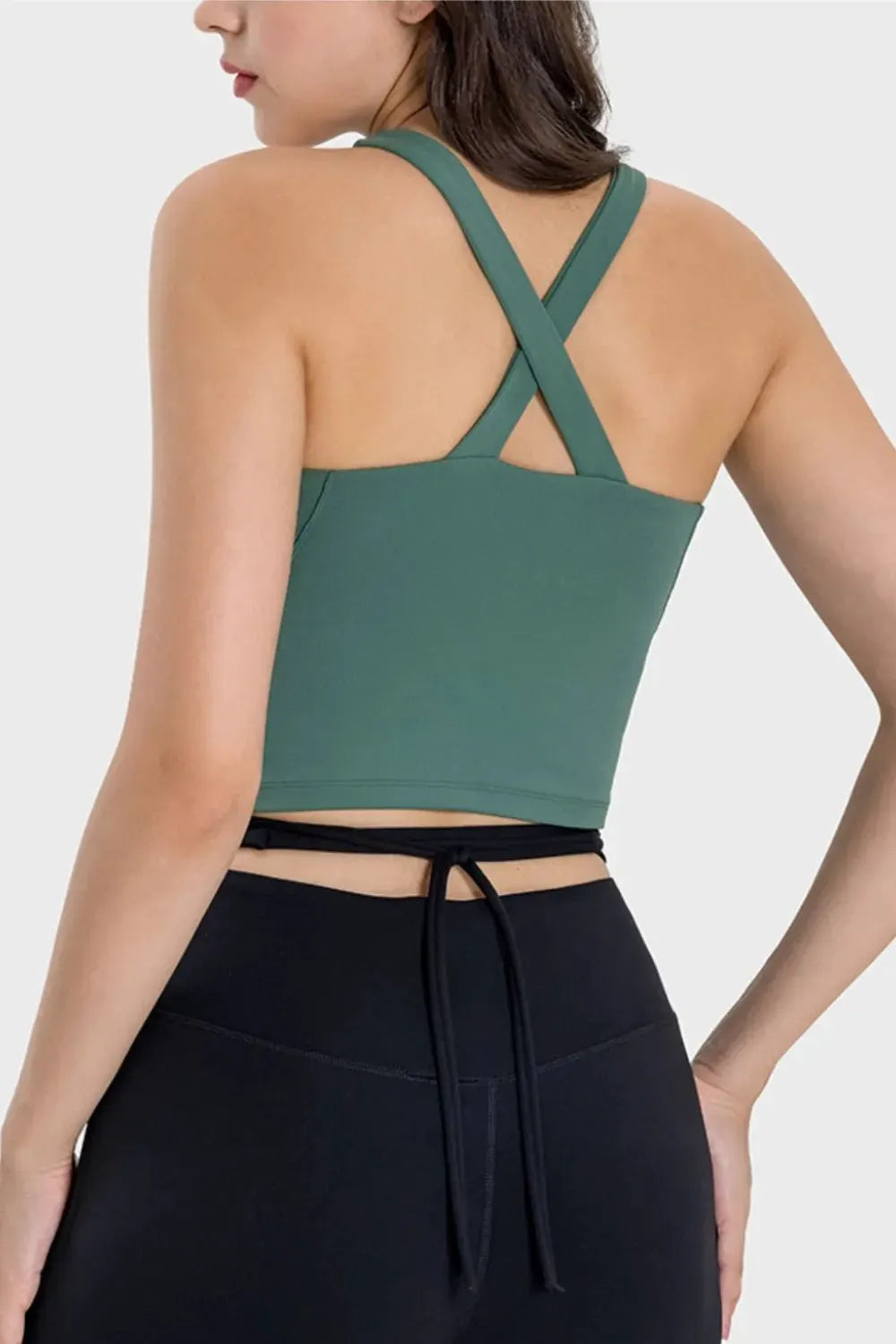 Millennia Crisscross Grecian Neck Active Cami by Millennia