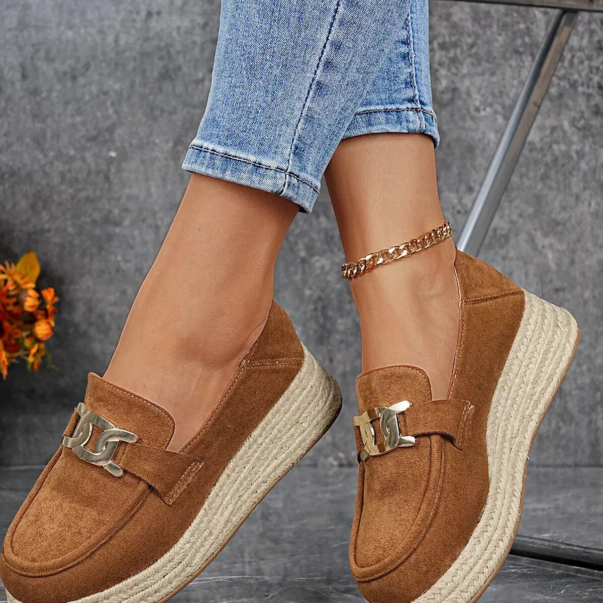 Round Toe Platform Slip-Ons by Partner Label