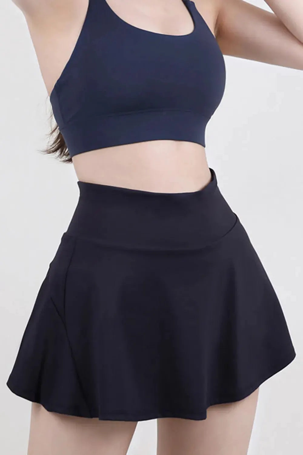 High Waist Pleated Active Skort by Partner Label